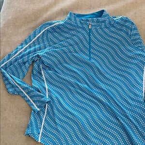 Tail Blue and White Patterned Quarter-Zip Pullover